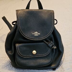 Coach Dark Leather Backpack